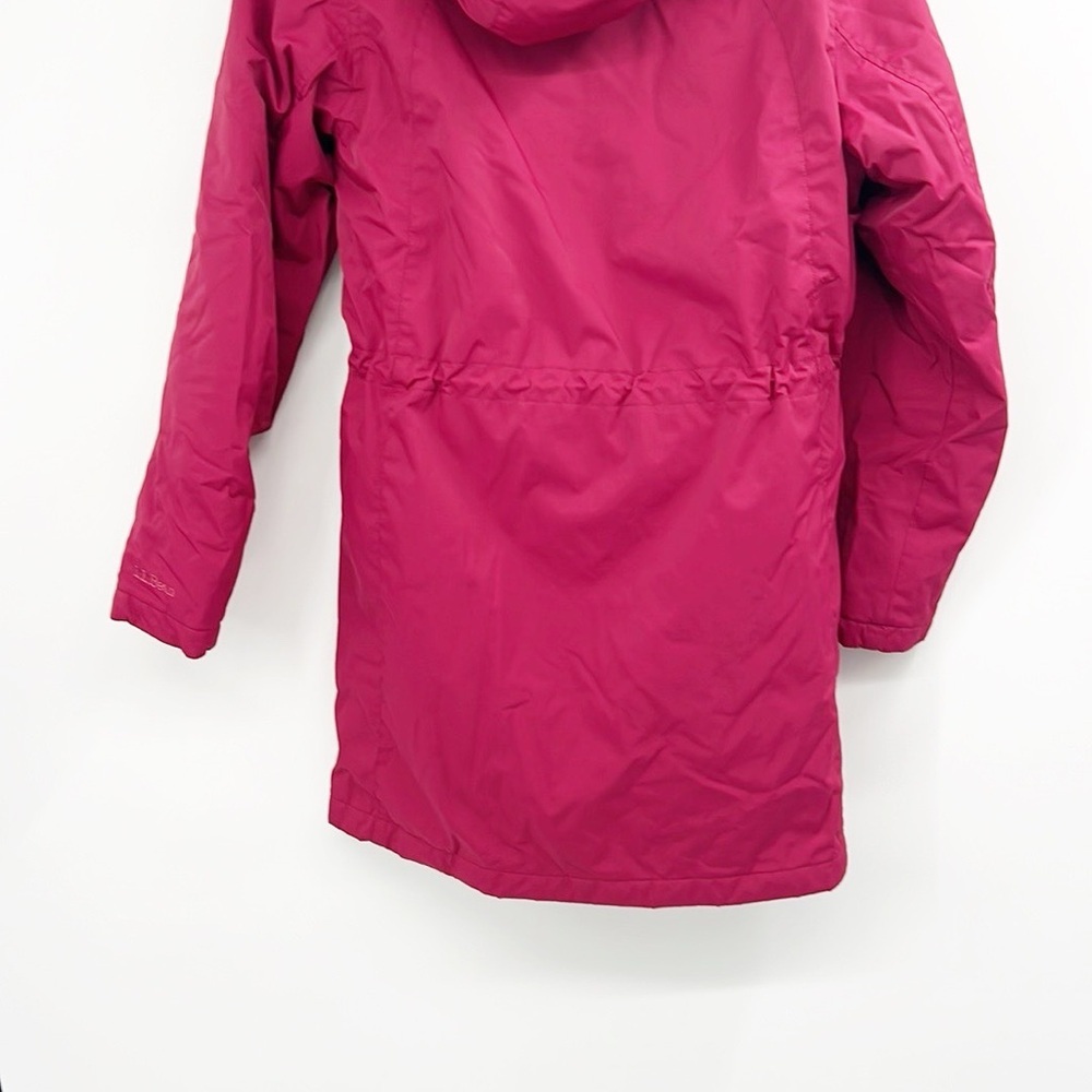 L.L. Bean Winter Warmer Coat Medium Raspberry Pink Nylon Fleece Lined Mid-thigh - Picture 3 of 16